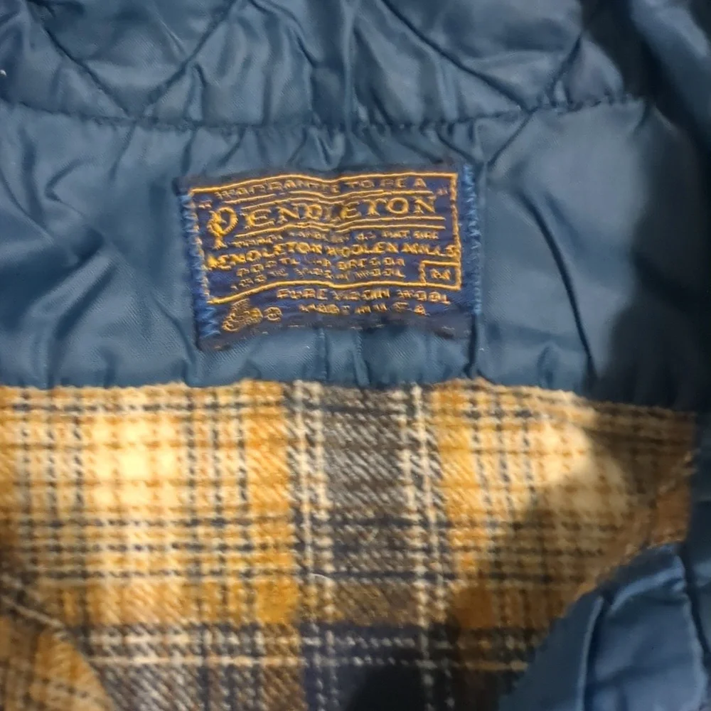 Pendleton Blue and Yellow/Orange Plaid Shirt - Picture 2 of 4